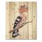 Designart - Vintage Hoopoe Bird On A Branch - Traditional Print on Natural Pine Wood